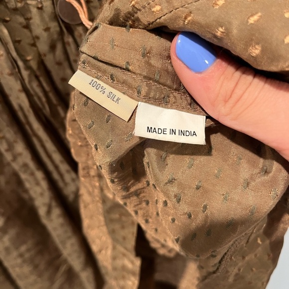 MATTA 100% Silk Boho Top - Picture 5 of 6